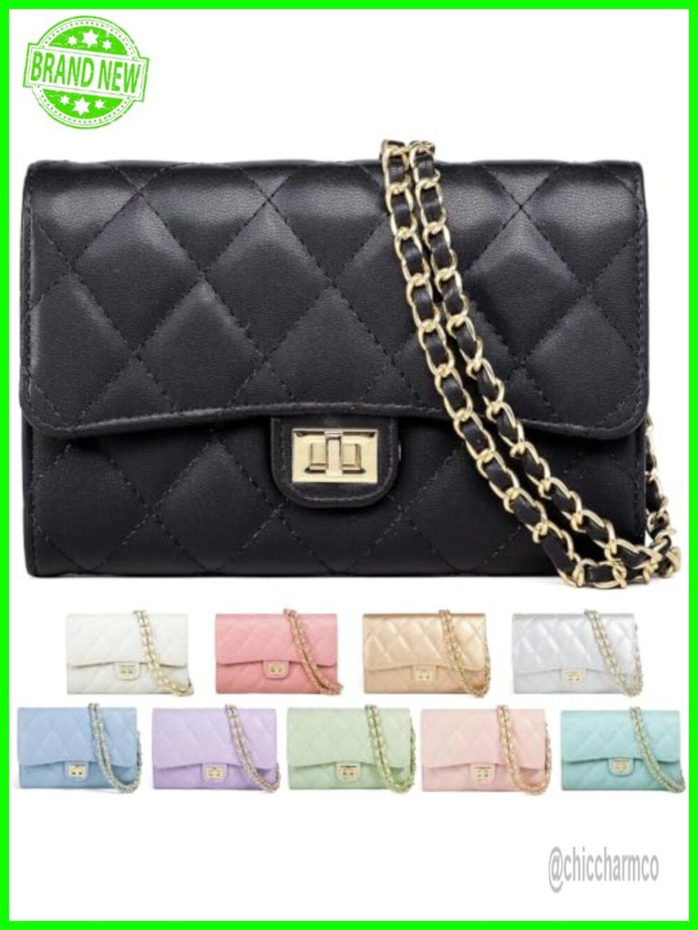 Small PU Leather Crossbody Bag Chain Strap Phone Purse